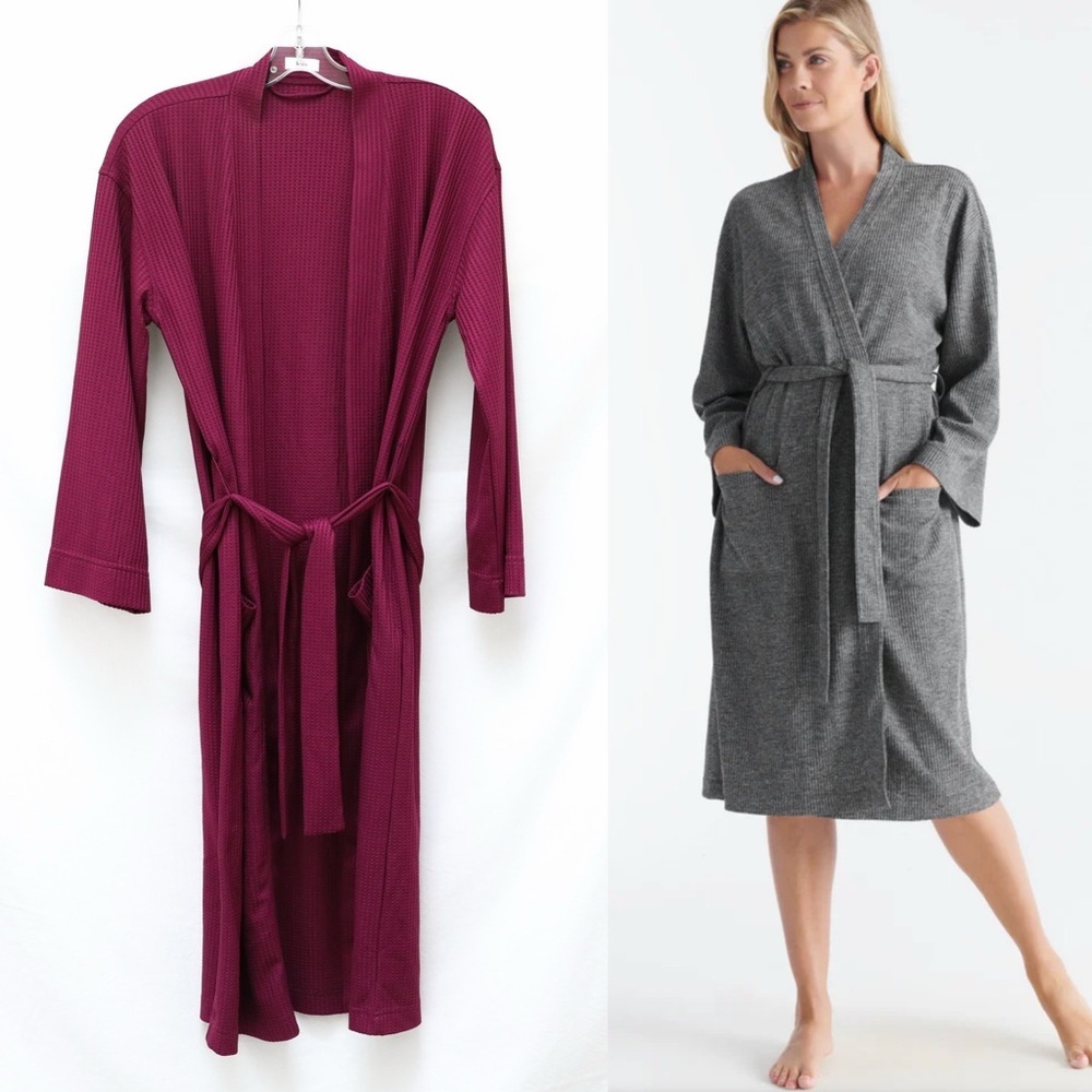 NWOT Knix Waffle Robe maroon purple brand new home Canadian XS S M midi
